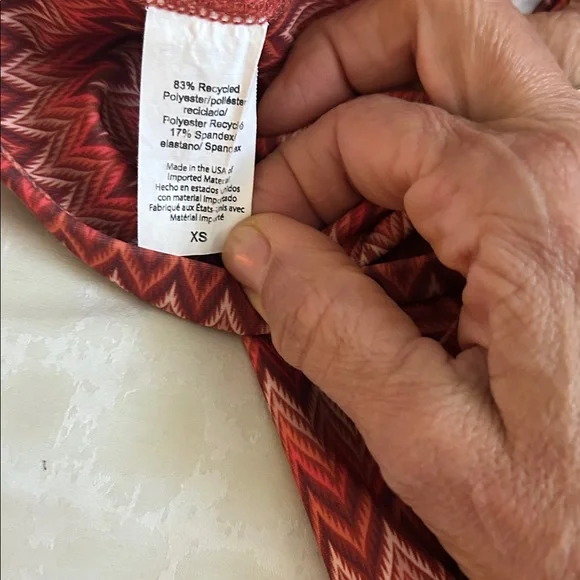 Burnt orange Zigzag Pattern Leggings and sports bra set - Picture 5 of 7